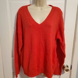Sonoma Goods For Life Vibrant Red V-Neck Sweater